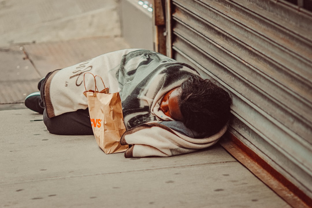 tired person grocery bag empty fridge
