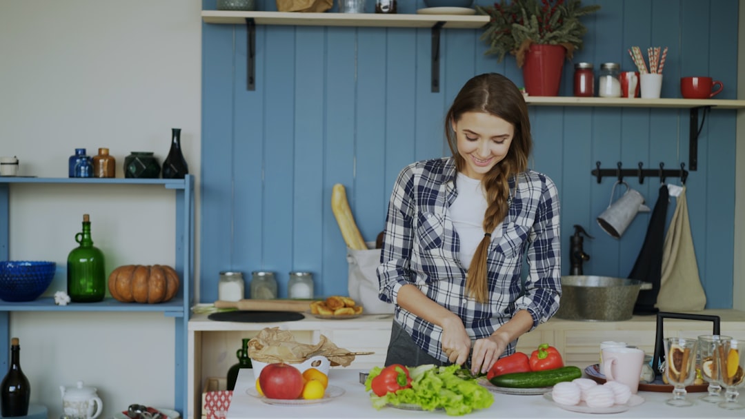 single person cooking at home